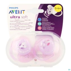 Philips Avent Sucette Soft Deco +0m Girl 2 SCF227/20