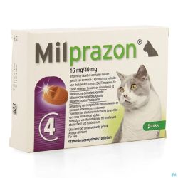 Milprazon 16mg/ 40mg Chat +2kg Comp 1x4