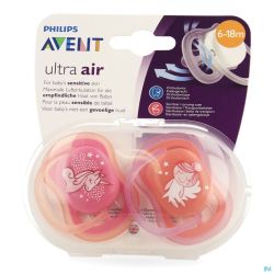 Philips Avent Sucette +6m Air Girl Deco Scf345/22