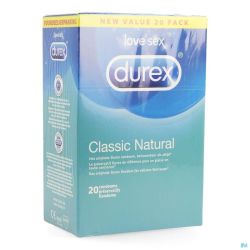 Durex Classic Natural Preservatifs 20