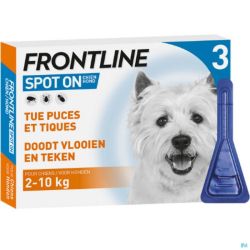 Frontline Spot On Chien 2-10kg Pipet 3x0,67ml