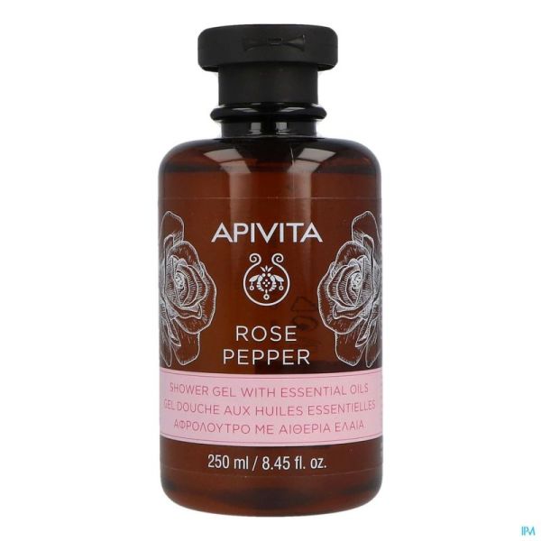 Apivita Rose Pepper Shower Gel Ess. Oils 250ml