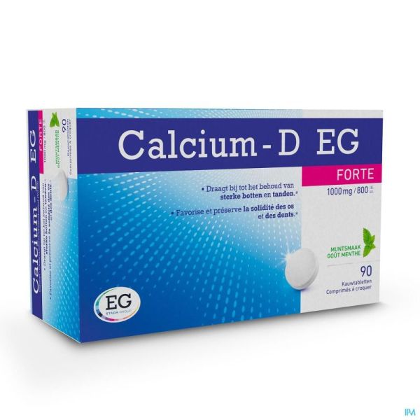 Calcium-D Eg Forte 1000Mg/800Iu Menthe Compcroq 90