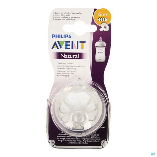 Philips Avent Natural 2.0 Tetine 4 Trous SCF044/27