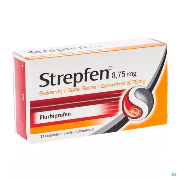 Strepfen 8,75mg S/sucre Past 24