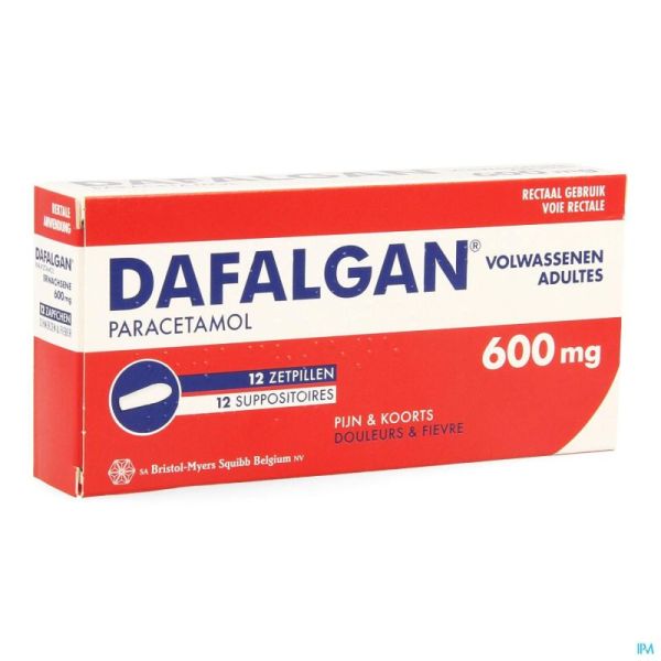 Dafalgan 600mg Suppos 12