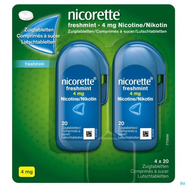 Nicorette Freshmint Comp A Sucer 80x4mg