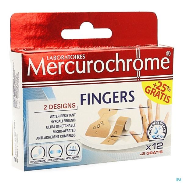 Mercurochrome Pansement Doigts 12+3 Promo