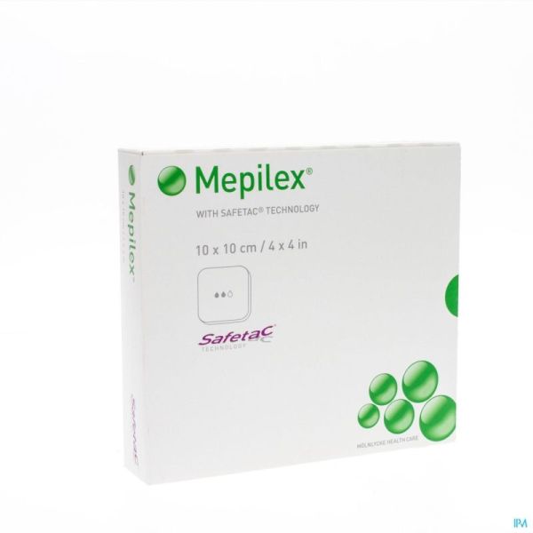 Mepilex Pans Mousse Sil Abs Ster 10x10cm 5 294100