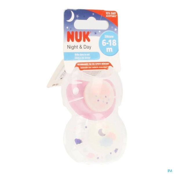 Nuk Sucettes 2 Trendline Night Fille 6-18m 2