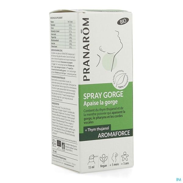 Aromaforce Bio Spray Gorge Apaisant 15ml