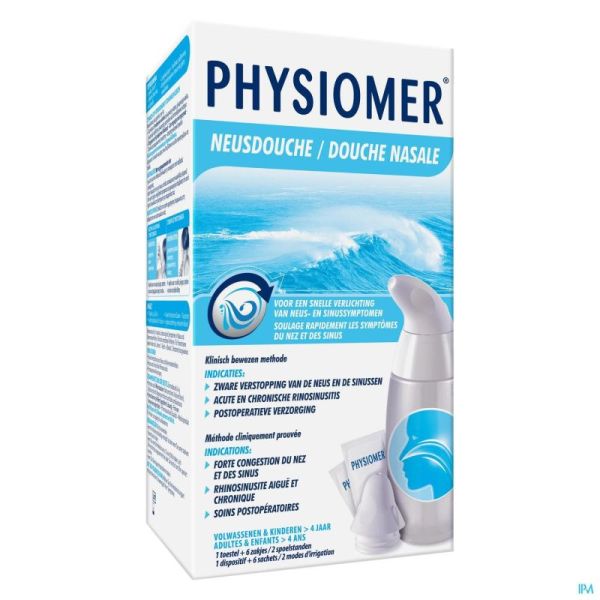 Physiomer Douche Nasal + Sel Mer Sach 6