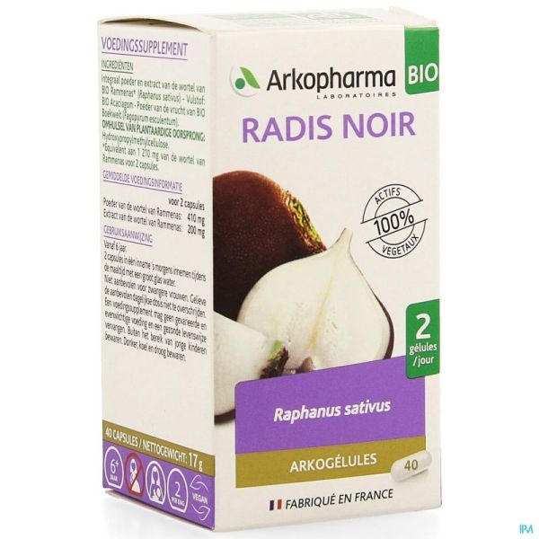 Arkogelules Radis Noir Bio Caps 40