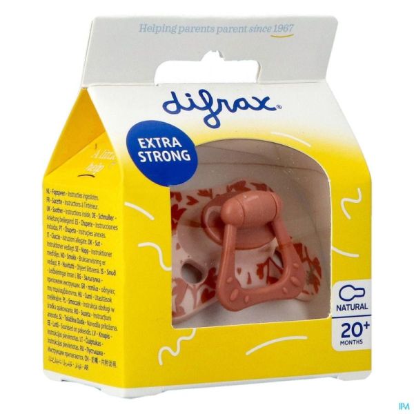Difrax Sucette Natural 20+ M Rose/dessin