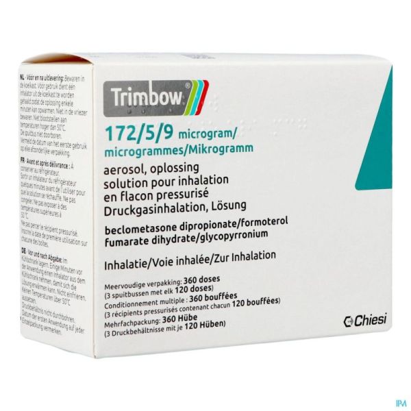 Trimbow 172/5/9mcg Aerosol Sol Inhal. Fl 3 (360d)