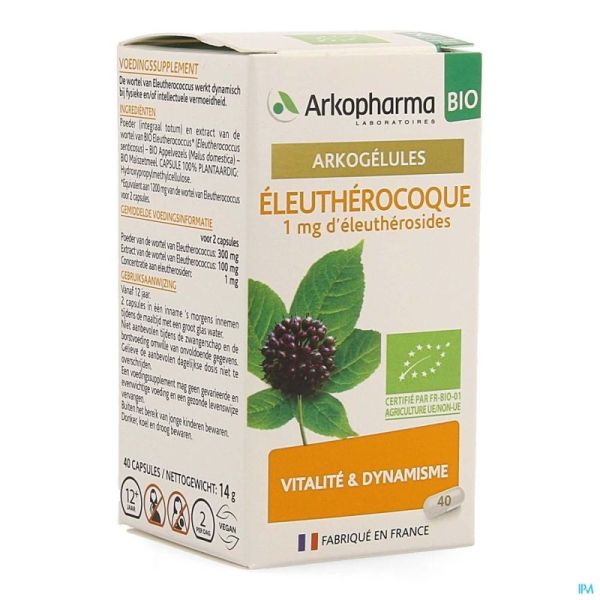 Arkogelules Eleutherocoque Bio Caps 40