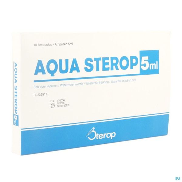 Aqua Sterop Pour Inj Solvens Amp 10 X 5ml